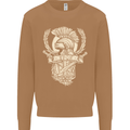 SPQR Helmet Gym Bodybuilding Training Top Mens Sweatshirt Jumper Caramel Latte