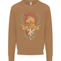 SPQR Helmet Gym Bodybuilding Training Top Mens Sweatshirt Jumper Caramel Latte
