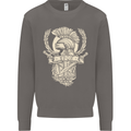 SPQR Helmet Gym Bodybuilding Training Top Mens Sweatshirt Jumper Charcoal