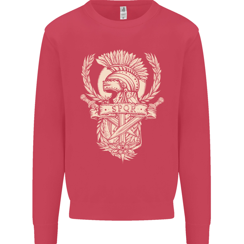 SPQR Helmet Gym Bodybuilding Training Top Mens Sweatshirt Jumper Heliconia