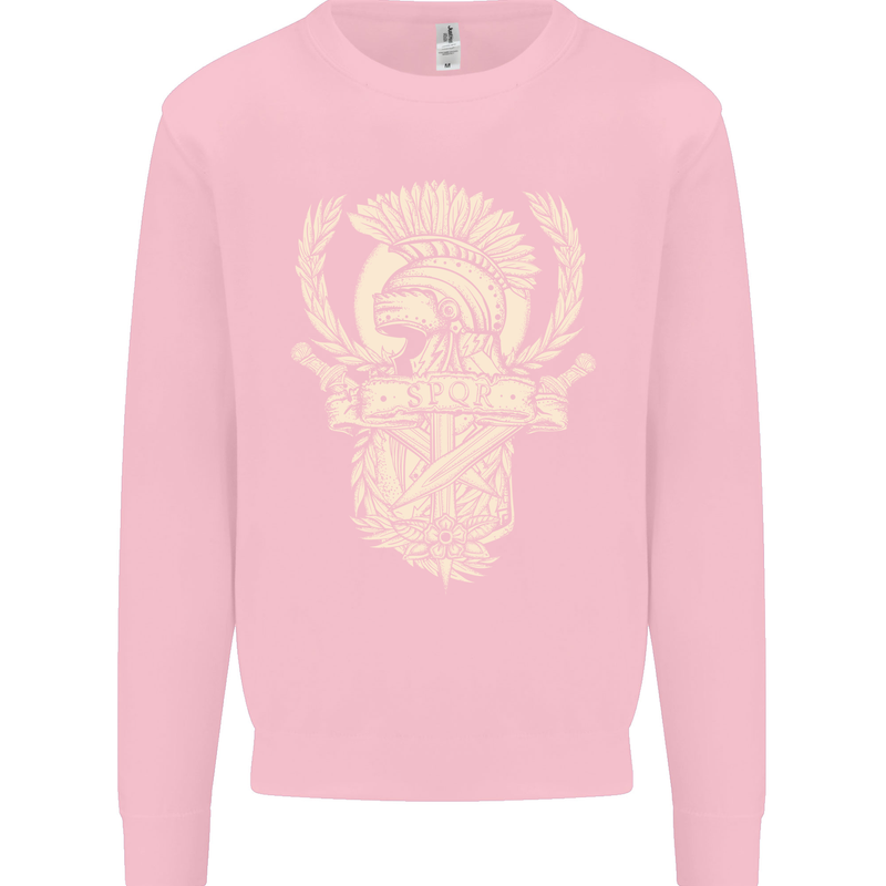 SPQR Helmet Gym Bodybuilding Training Top Mens Sweatshirt Jumper Light Pink