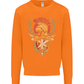 SPQR Helmet Gym Bodybuilding Training Top Mens Sweatshirt Jumper Orange