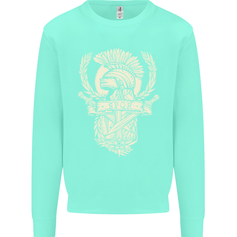 SPQR Helmet Gym Bodybuilding Training Top Mens Sweatshirt Jumper Peppermint