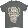 SPQR Helmet Gym Bodybuilding Training Top Mens T-Shirt Cotton Gildan Charcoal