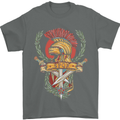 SPQR Helmet Gym Bodybuilding Training Top Mens T-Shirt Cotton Gildan Charcoal