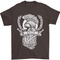 SPQR Helmet Gym Bodybuilding Training Top Mens T-Shirt Cotton Gildan Dark Chocolate
