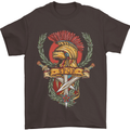 SPQR Helmet Gym Bodybuilding Training Top Mens T-Shirt Cotton Gildan Dark Chocolate