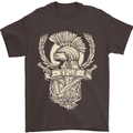 SPQR Helmet Gym Bodybuilding Training Top Mens T-Shirt Cotton Gildan Dark Chocolate