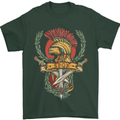 SPQR Helmet Gym Bodybuilding Training Top Mens T-Shirt Cotton Gildan Forest Green