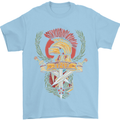 SPQR Helmet Gym Bodybuilding Training Top Mens T-Shirt Cotton Gildan Light Blue