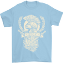 SPQR Helmet Gym Bodybuilding Training Top Mens T-Shirt Cotton Gildan Light Blue