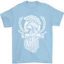 SPQR Helmet Gym Bodybuilding Training Top Mens T-Shirt Cotton Gildan Light Blue