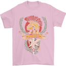 SPQR Helmet Gym Bodybuilding Training Top Mens T-Shirt Cotton Gildan Light Pink