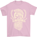 SPQR Helmet Gym Bodybuilding Training Top Mens T-Shirt Cotton Gildan Light Pink