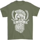 SPQR Helmet Gym Bodybuilding Training Top Mens T-Shirt Cotton Gildan Military Green