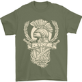 SPQR Helmet Gym Bodybuilding Training Top Mens T-Shirt Cotton Gildan Military Green
