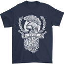 SPQR Helmet Gym Bodybuilding Training Top Mens T-Shirt Cotton Gildan Navy Blue