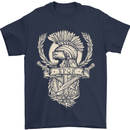 SPQR Helmet Gym Bodybuilding Training Top Mens T-Shirt Cotton Gildan Navy Blue