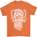 SPQR Helmet Gym Bodybuilding Training Top Mens T-Shirt Cotton Gildan Orange