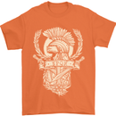 SPQR Helmet Gym Bodybuilding Training Top Mens T-Shirt Cotton Gildan Orange