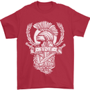 SPQR Helmet Gym Bodybuilding Training Top Mens T-Shirt Cotton Gildan Red