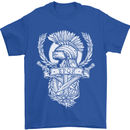 SPQR Helmet Gym Bodybuilding Training Top Mens T-Shirt Cotton Gildan Royal Blue