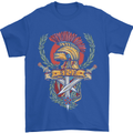 SPQR Helmet Gym Bodybuilding Training Top Mens T-Shirt Cotton Gildan Royal Blue