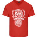 SPQR Helmet Gym Bodybuilding Training Top Mens V-Neck Cotton T-Shirt Red