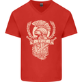 SPQR Helmet Gym Bodybuilding Training Top Mens V-Neck Cotton T-Shirt Red