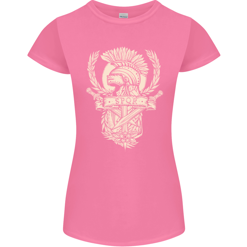 SPQR Helmet Gym Bodybuilding Training Top Womens Petite Cut T-Shirt Azalea