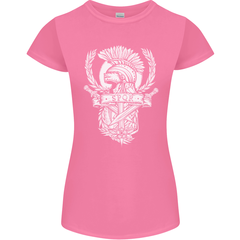 SPQR Helmet Gym Bodybuilding Training Top Womens Petite Cut T-Shirt Azalea