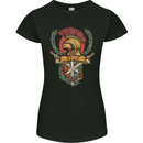 SPQR Helmet Gym Bodybuilding Training Top Womens Petite Cut T-Shirt Black