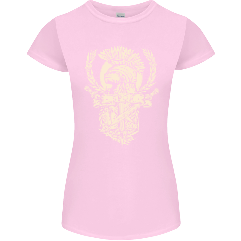SPQR Helmet Gym Bodybuilding Training Top Womens Petite Cut T-Shirt Light Pink