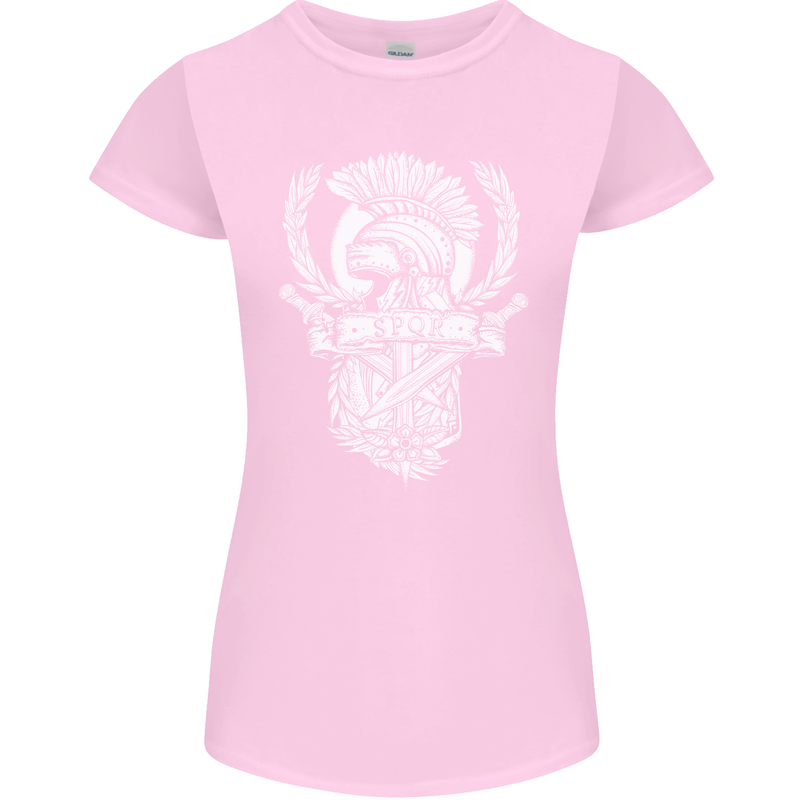 SPQR Helmet Gym Bodybuilding Training Top Womens Petite Cut T-Shirt Light Pink
