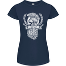 SPQR Helmet Gym Bodybuilding Training Top Womens Petite Cut T-Shirt Navy Blue