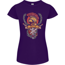 SPQR Helmet Gym Bodybuilding Training Top Womens Petite Cut T-Shirt Purple