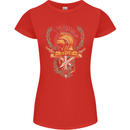 SPQR Helmet Gym Bodybuilding Training Top Womens Petite Cut T-Shirt Red