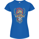 SPQR Helmet Gym Bodybuilding Training Top Womens Petite Cut T-Shirt Royal Blue