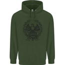SPQR Roman Emblem Gym Training Top Childrens Kids Hoodie Forest Green