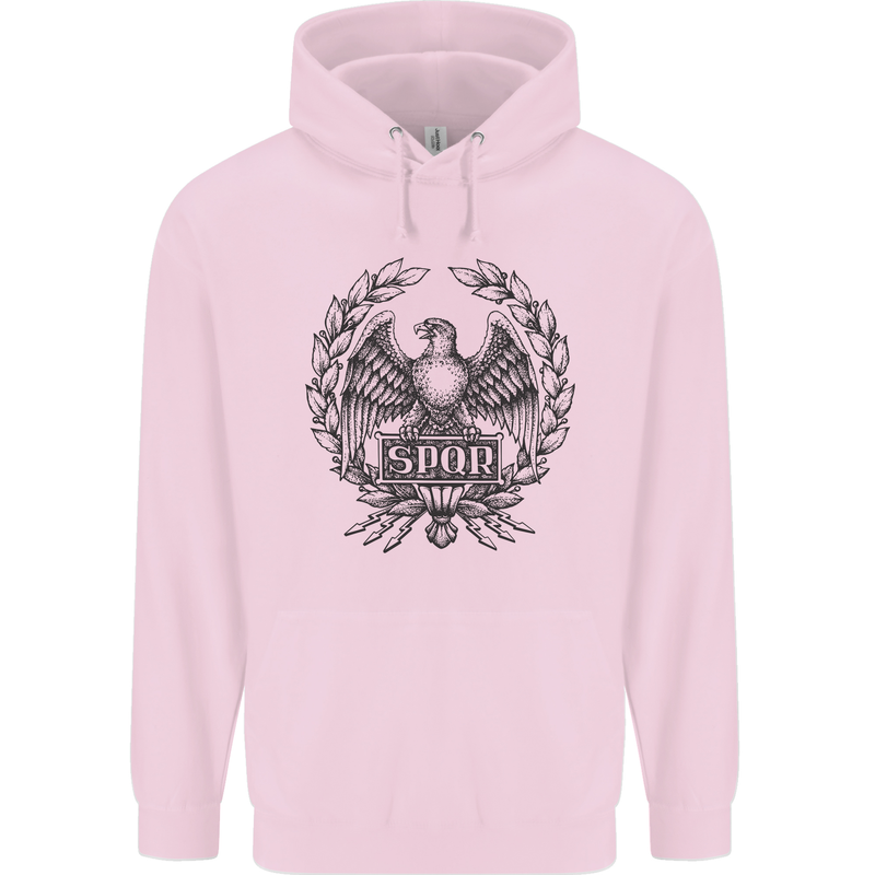 SPQR Roman Emblem Gym Training Top Childrens Kids Hoodie Light Pink