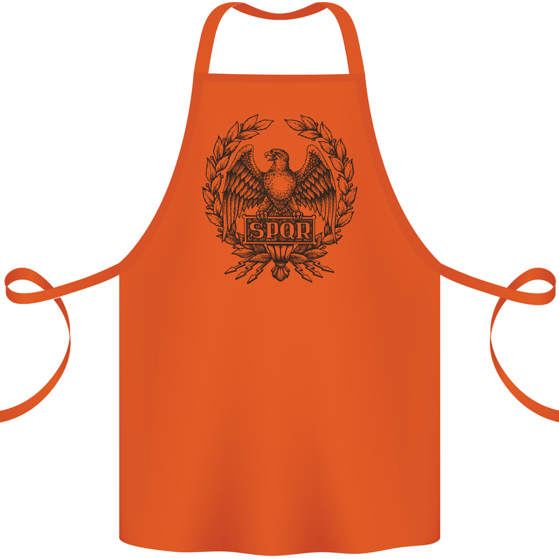 SPQR Roman Emblem Gym Training Top Cotton Apron 100% Organic Orange