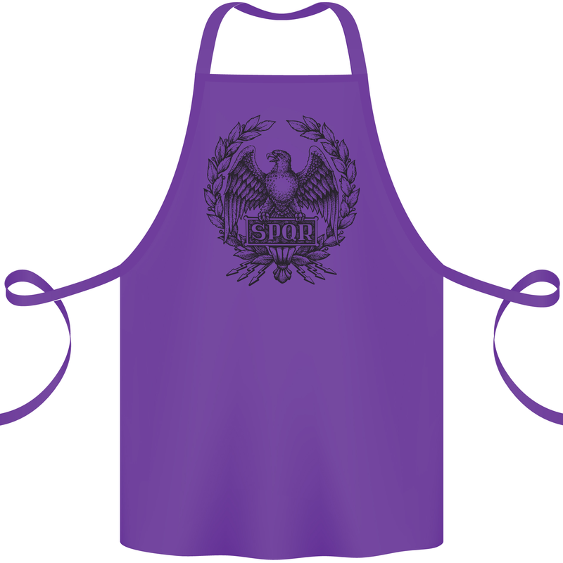 SPQR Roman Emblem Gym Training Top Cotton Apron 100% Organic Purple