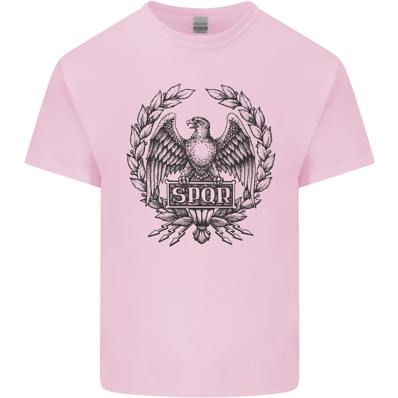 SPQR Roman Emblem Gym Training Top Kids T-Shirt Childrens Light Pink