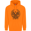 SPQR Roman Emblem Gym Training Top Mens 80% Cotton Hoodie Orange
