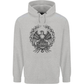 SPQR Roman Emblem Gym Training Top Mens 80% Cotton Hoodie Sports Grey