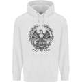 SPQR Roman Emblem Gym Training Top Mens 80% Cotton Hoodie White