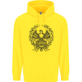 SPQR Roman Emblem Gym Training Top Mens 80% Cotton Hoodie Yellow