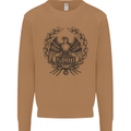 SPQR Roman Emblem Gym Training Top Mens Sweatshirt Jumper Caramel Latte