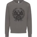 SPQR Roman Emblem Gym Training Top Mens Sweatshirt Jumper Charcoal