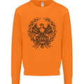 SPQR Roman Emblem Gym Training Top Mens Sweatshirt Jumper Orange